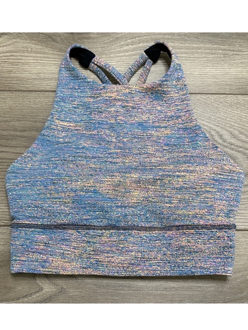 Lululemon Energy Bra High Neck Long Line Medium Support B–D Cup Teal Blue Size 4